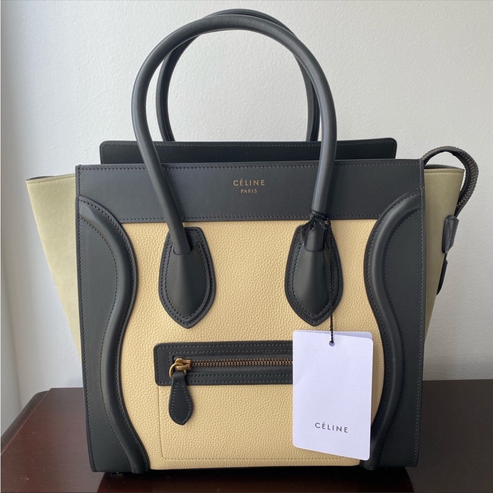 BRAND NEW WITH TAGS Celine Micro Tri-Colour Luggage Tote.